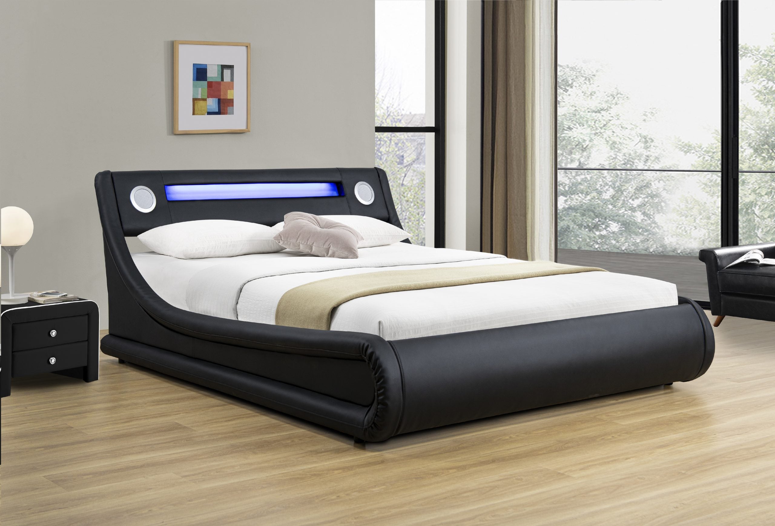 Led deals speaker bed