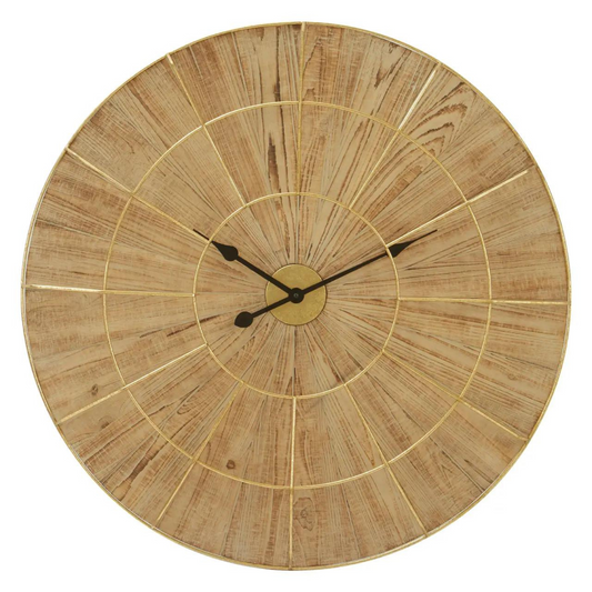 Yaxi Wall Clock with Natural Wooden Face