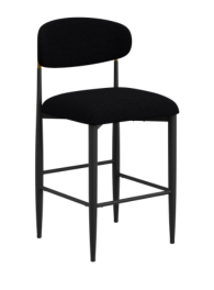 Azure Black Chenille With Gold Barstool