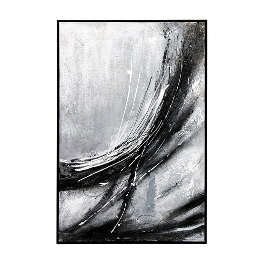 Black and White Contrasting Black Framed Canvas