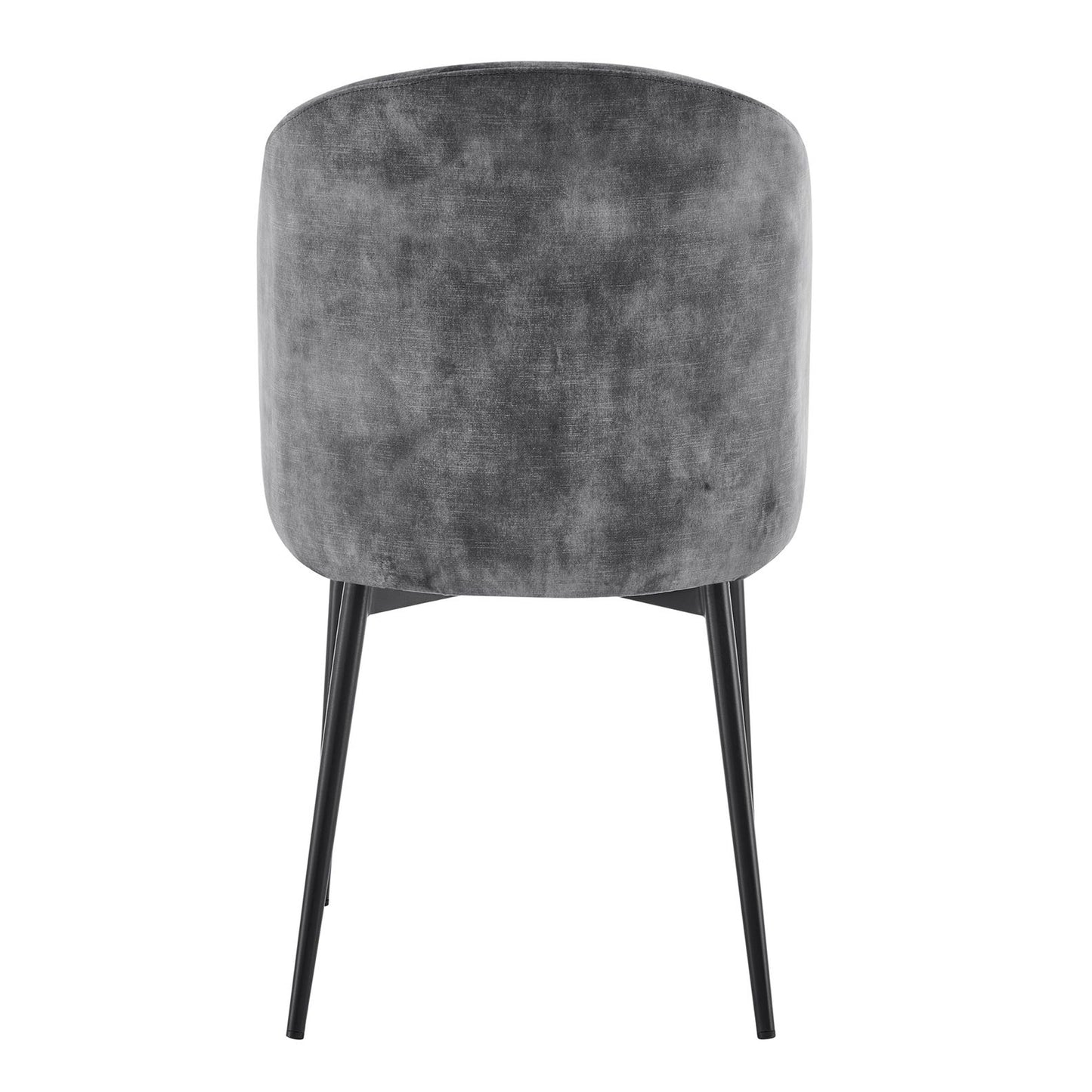 Grey Velvet Dining Chair With Curved Back Black Legs