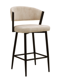Maria Cream Curved Velvet Bar Stool