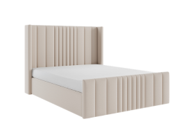 Mika Cream Velvet Ottoman Storage Bed