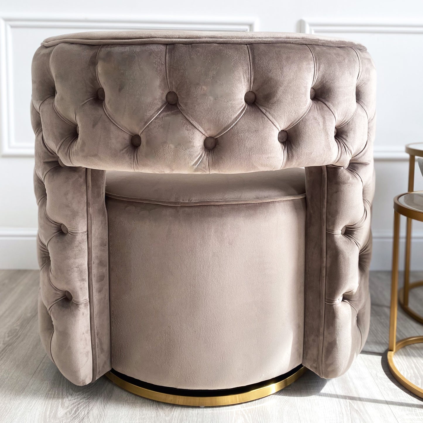 Mink Velvet Swivel Chair