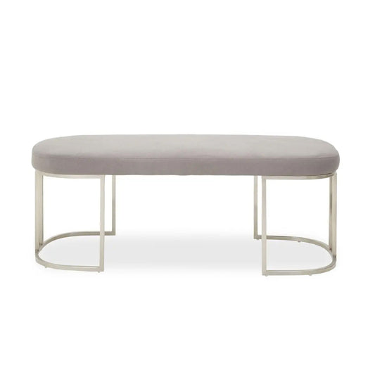 Curved Grey And Silver Bench