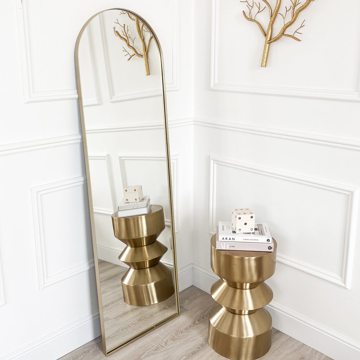 Champagne Gold Arch leaner Mirror