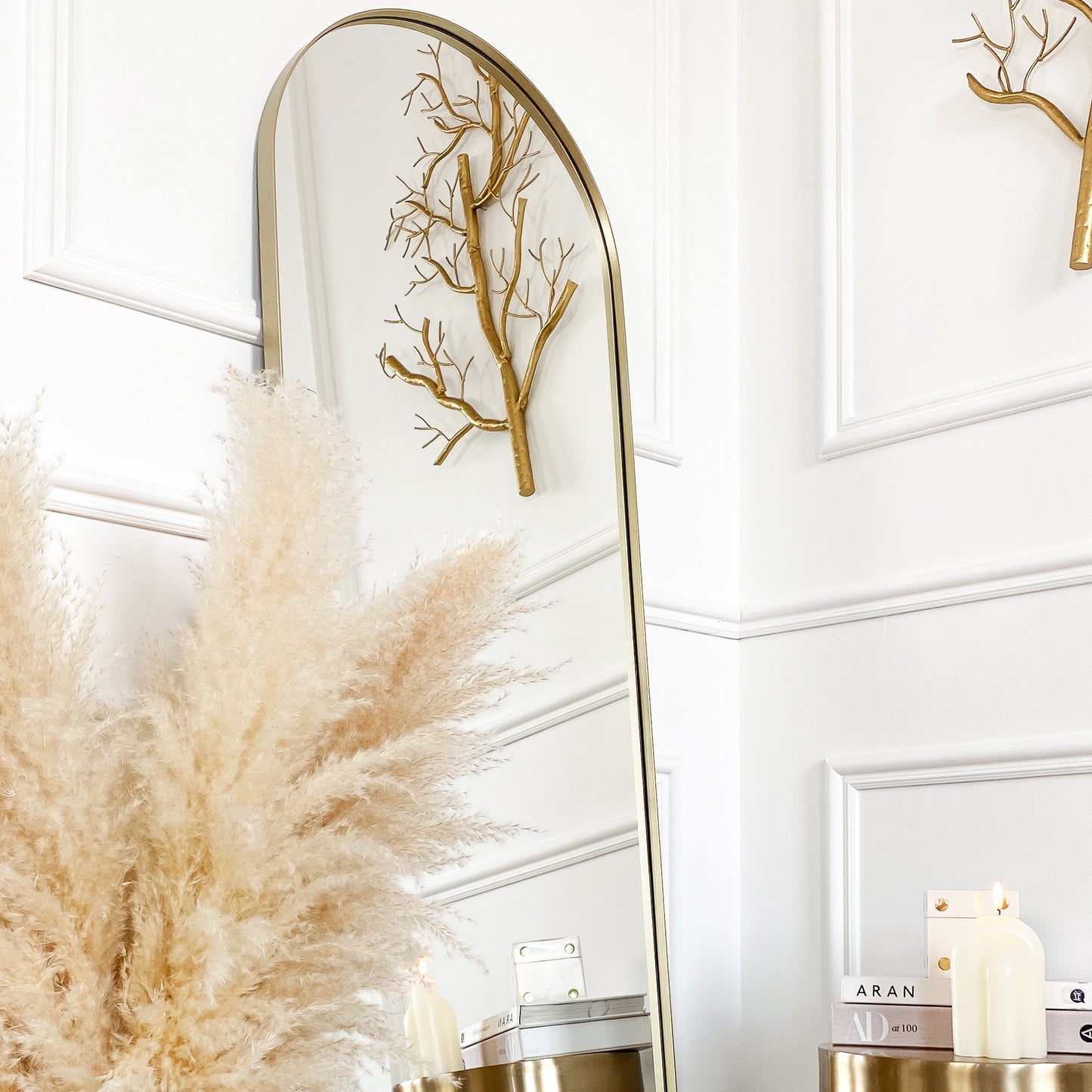 Champagne Gold Arch leaner Mirror