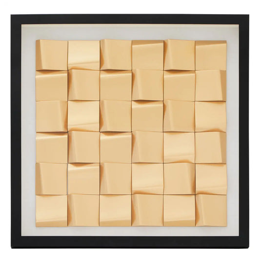 Gold Cube Wall Art In Box Frame