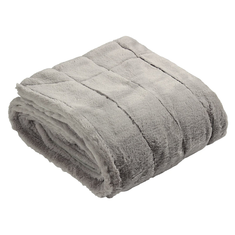 Light Grey Faux Fur Blanket