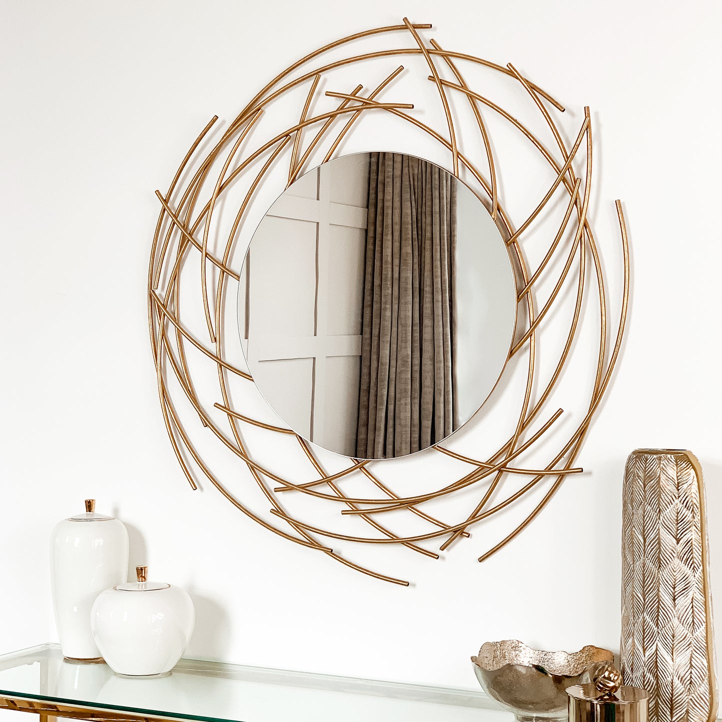 Gold Nest Circle Mirror