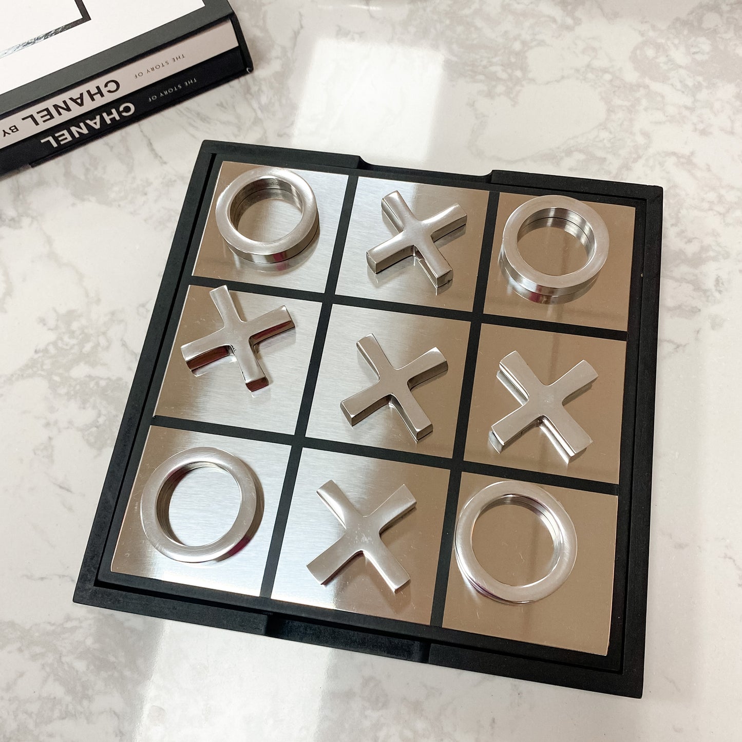 Noughts and Crosses Silver Game Set