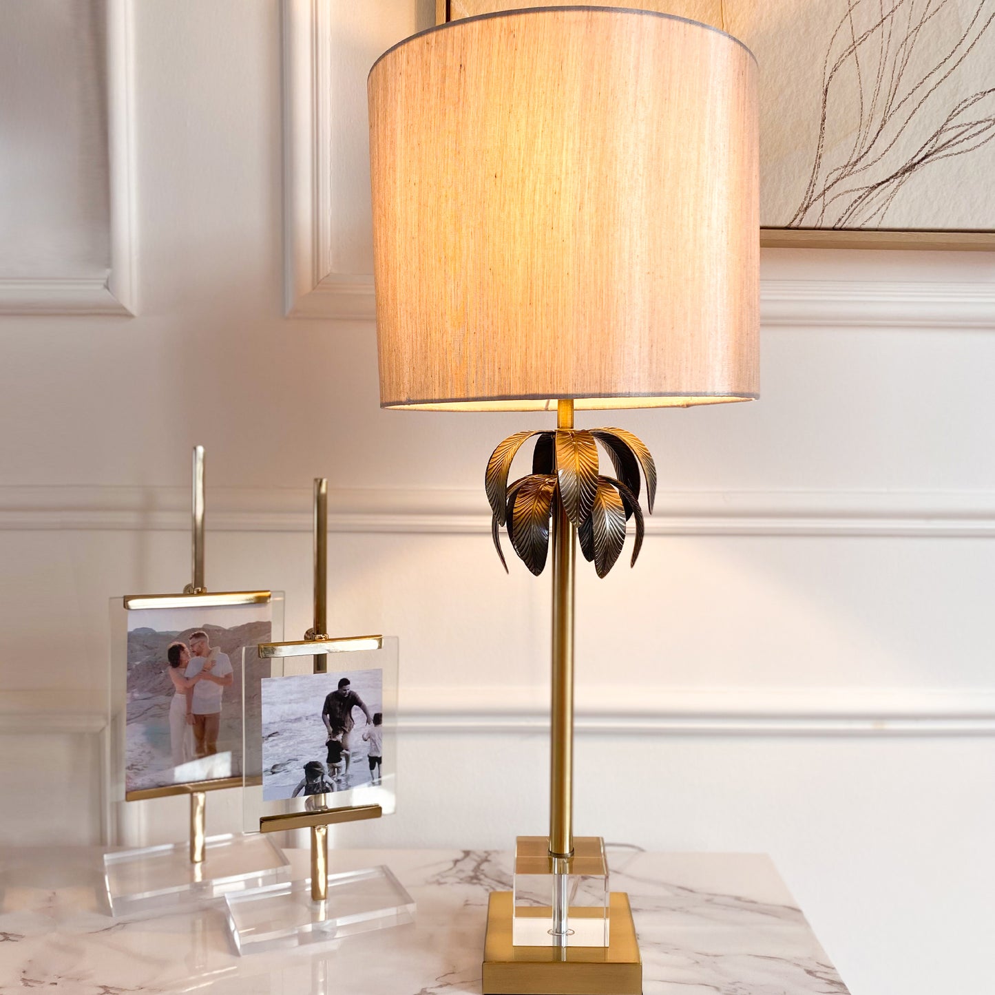 Brass Palm Table Lamp