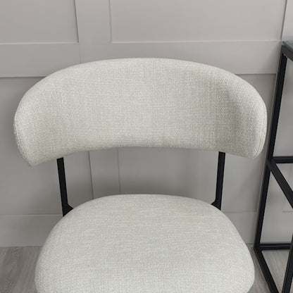 Cream Linen Dining Chair with Black Slimline Frame