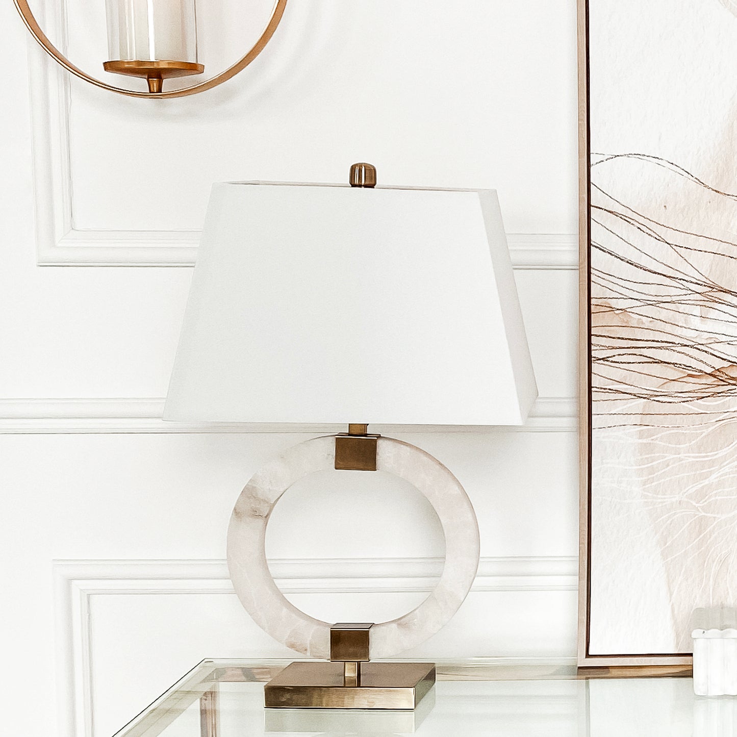 Marble Table Lamp With Gold