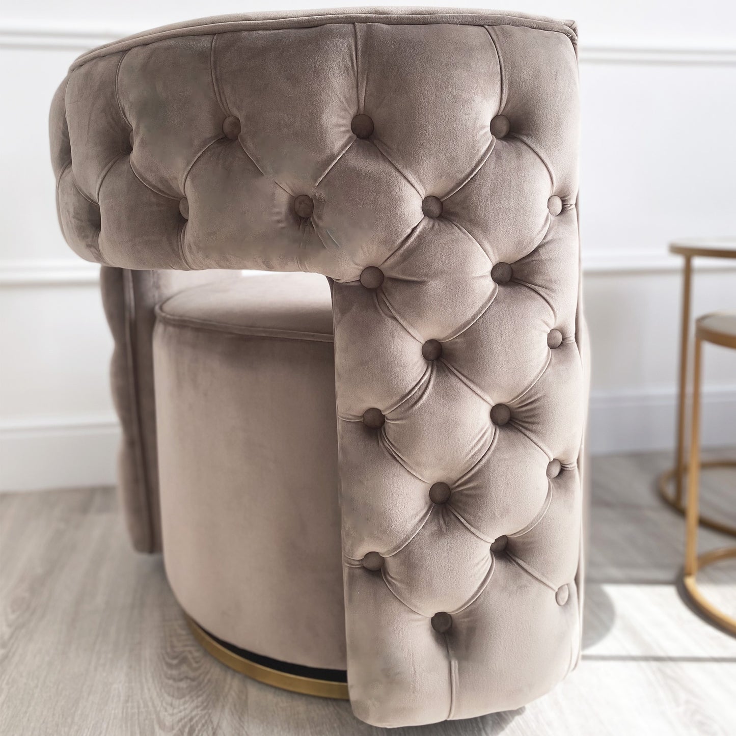 Mink Velvet Swivel Chair