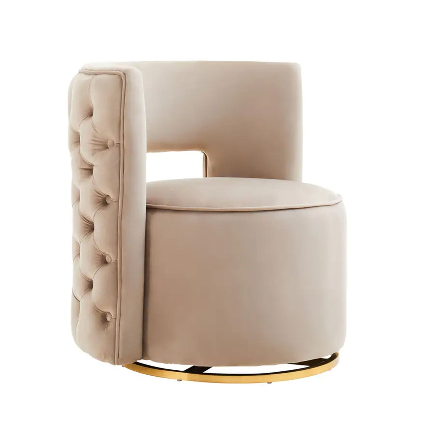 Mink Velvet Swivel Chair