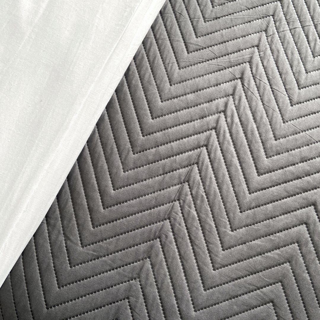 Charcoal Grey Quilted Bedspread