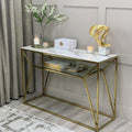Ava Gold With White Marble Effect Top Console Table