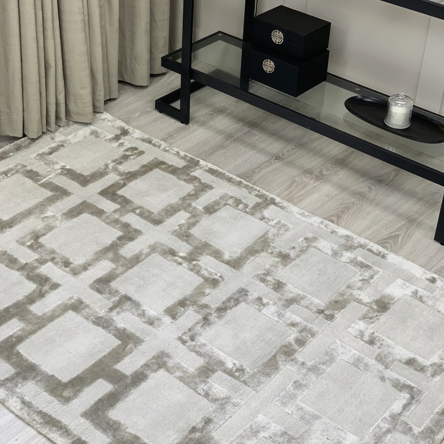 Eaton Greige Geometric Rug