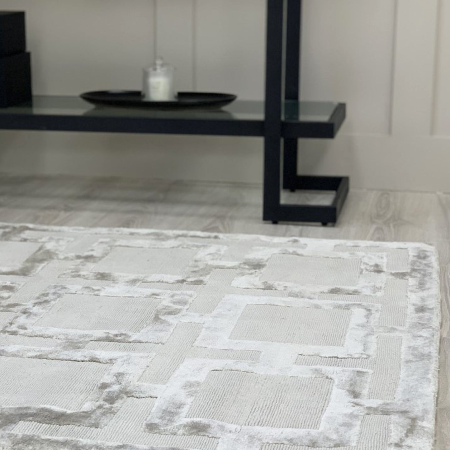 Eaton Greige Geometric Rug