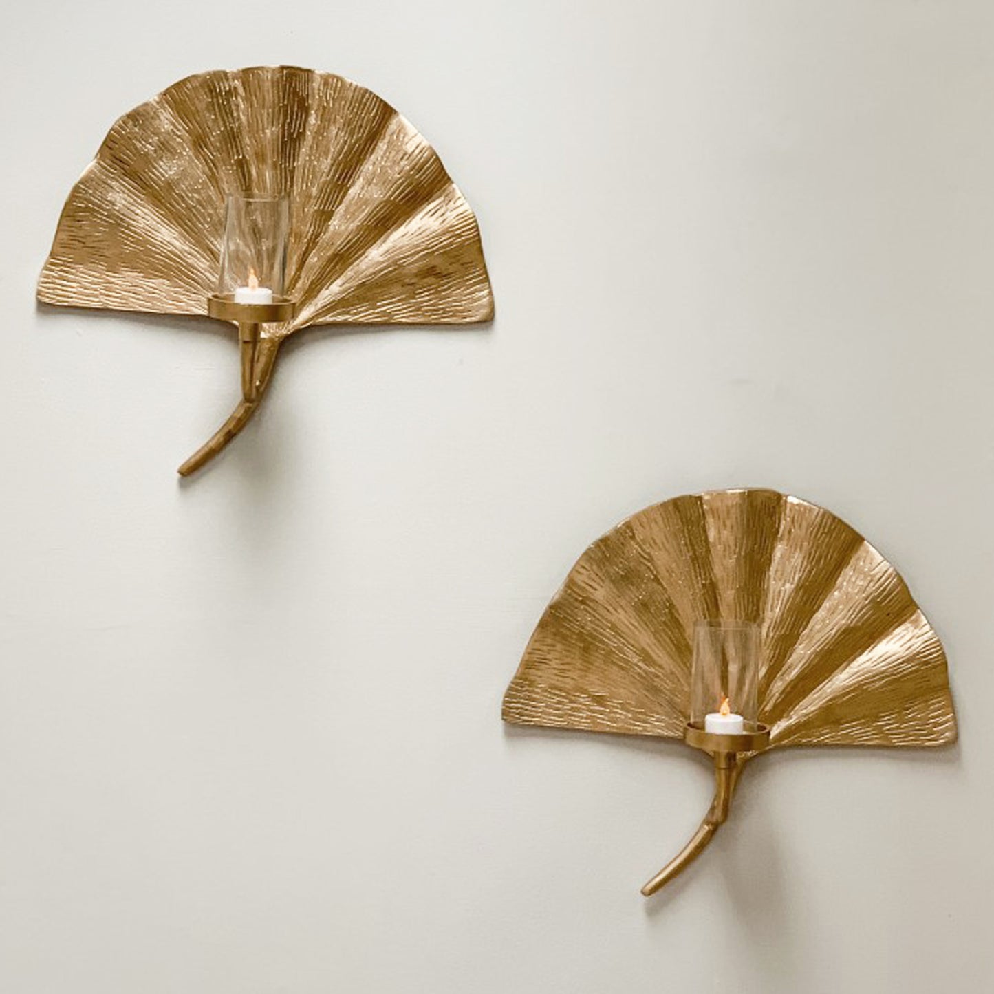 Gold Ginko Leaf Wall Sconce