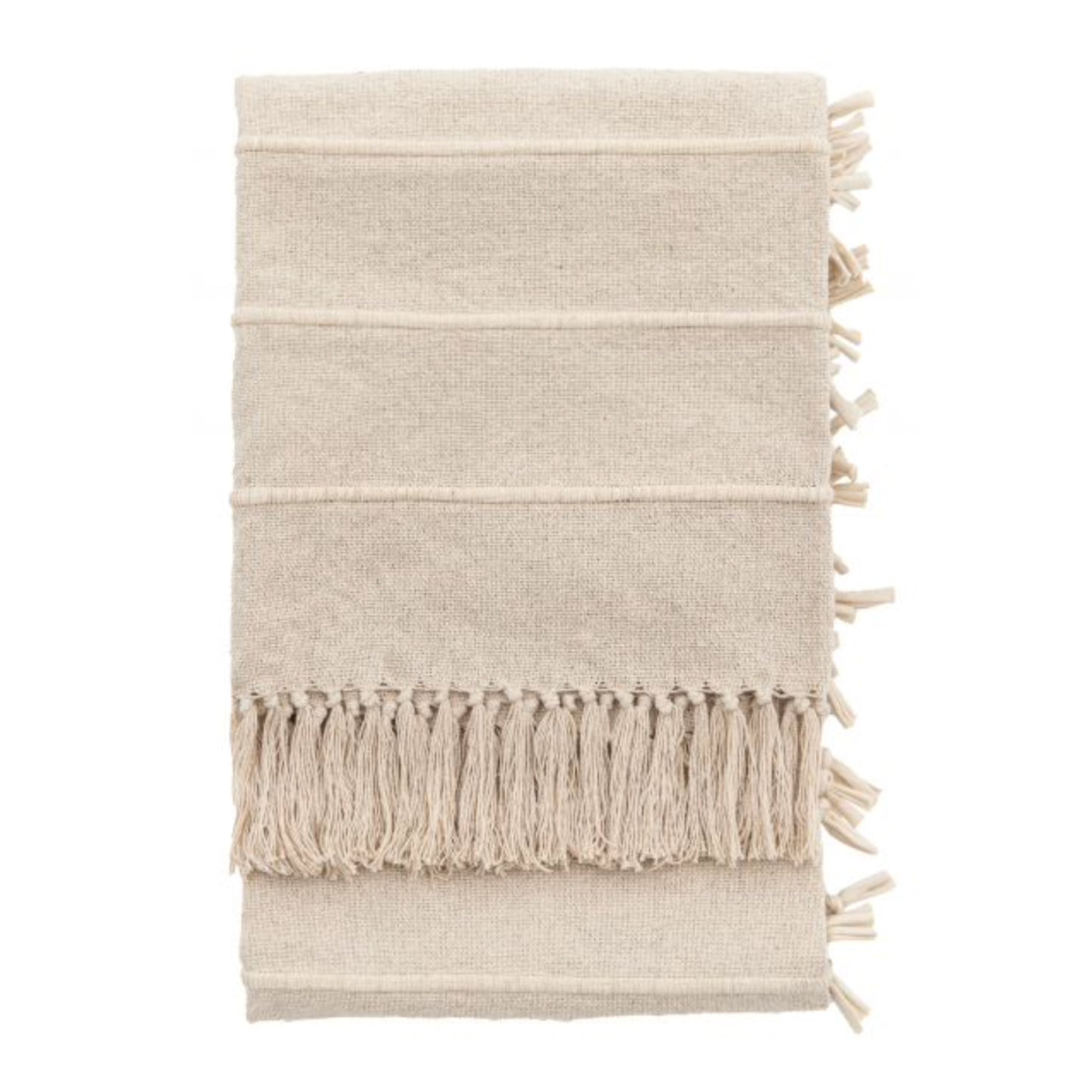 Natural Textured Cotton Throw Blanket