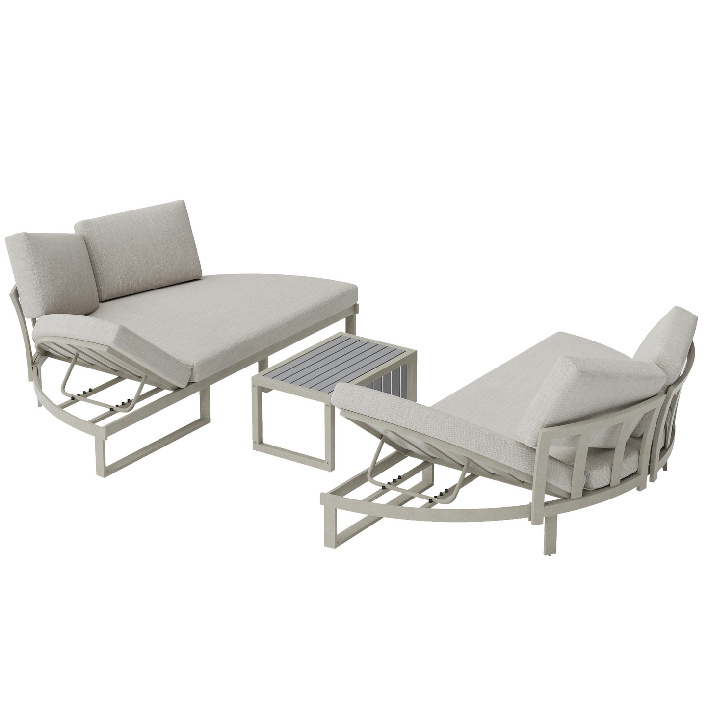 Modular Light Grey Round Garden Sofa Set