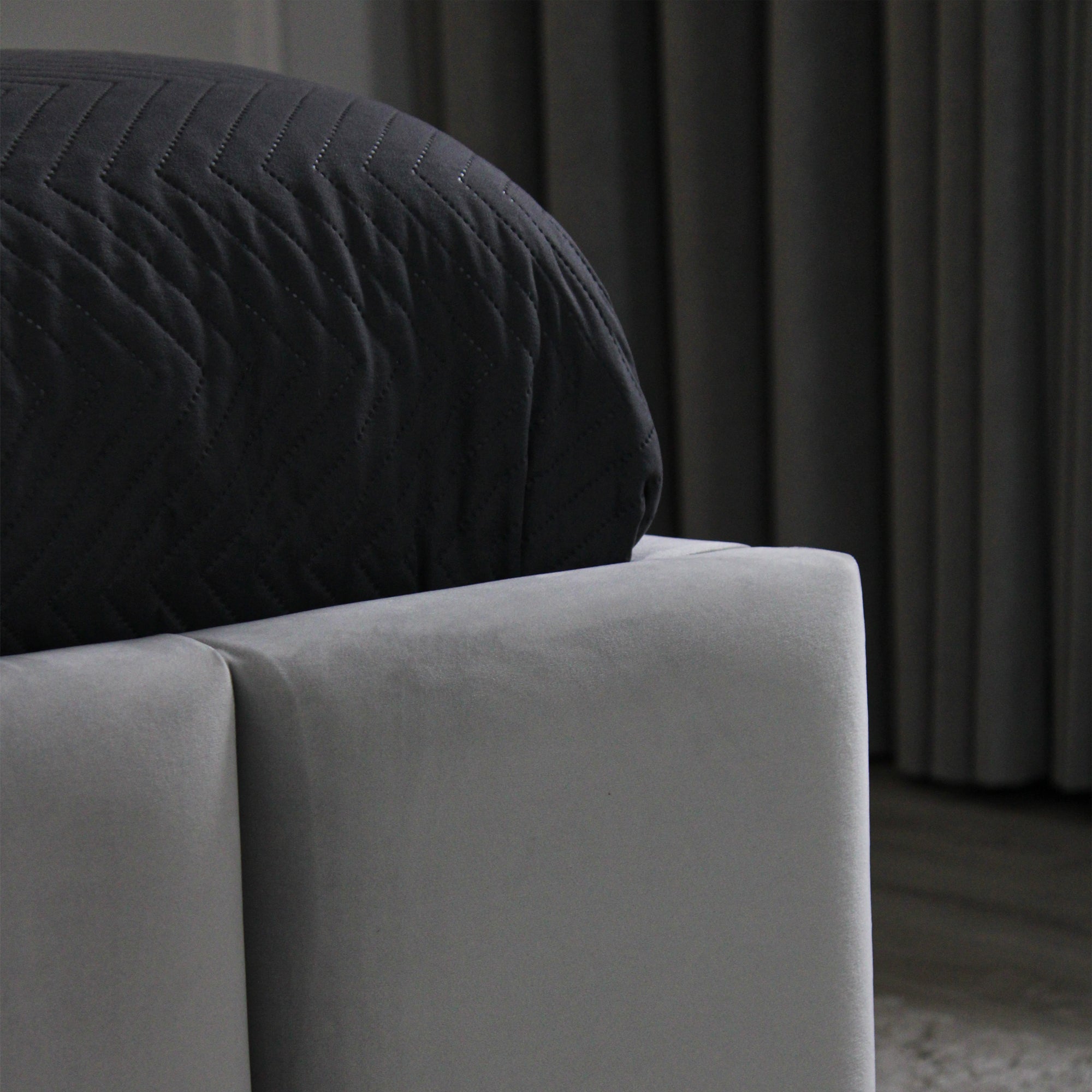 Imogen Light Grey Padded Ottoman Storage Bed