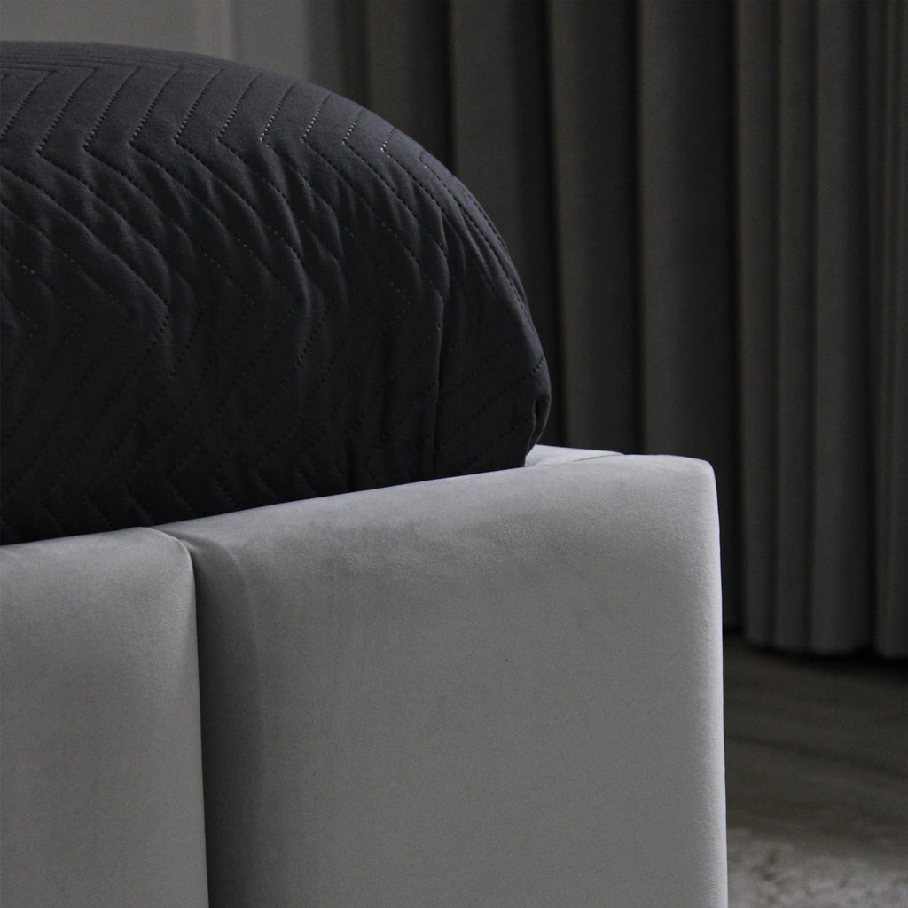 Imogen Light Grey Padded Ottoman Storage Bed