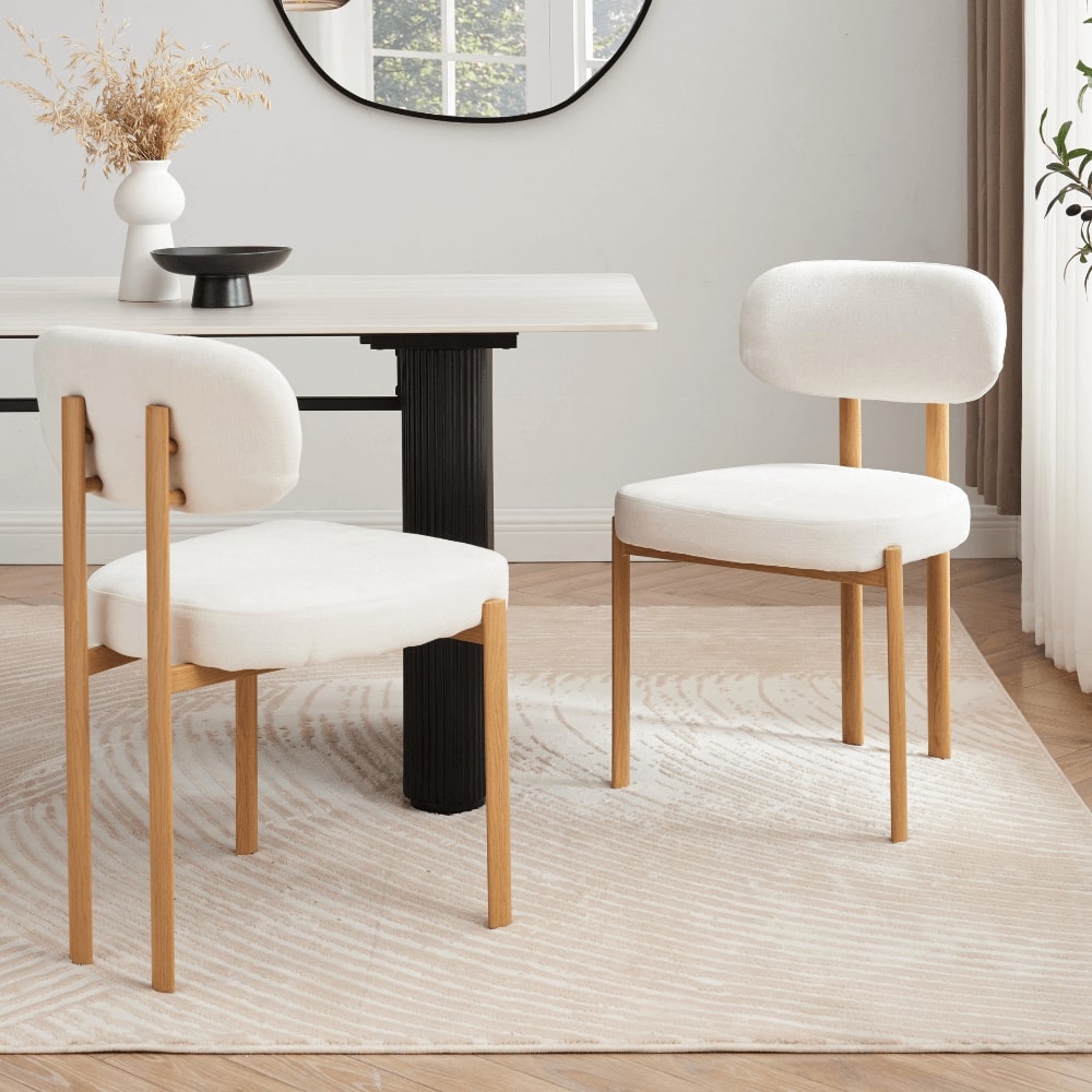 Athens White Ceramic Dining Set With 4 Kiah Chairs