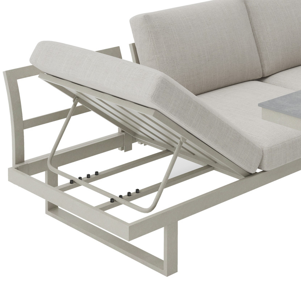 Porto Neutral Light Grey Aluminium Frame Sofa Dining Modular Garden Set