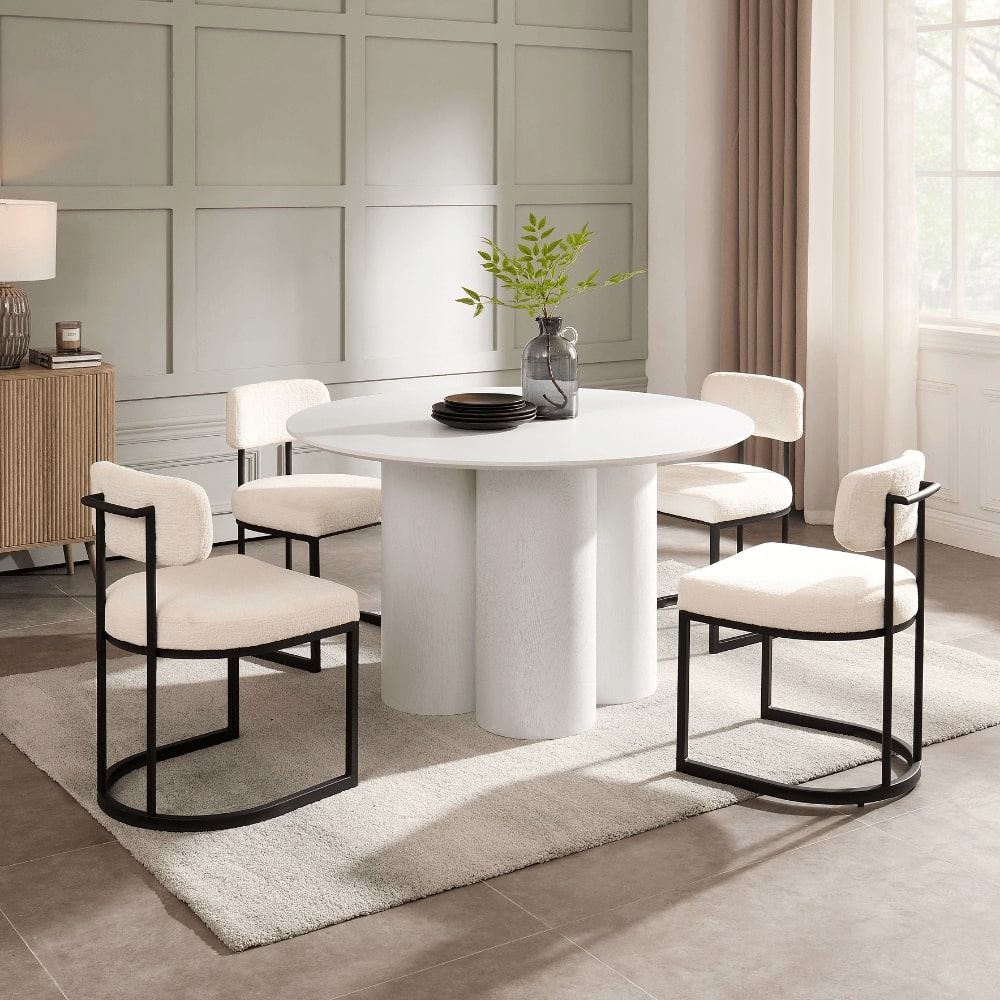 round dining table and chairs