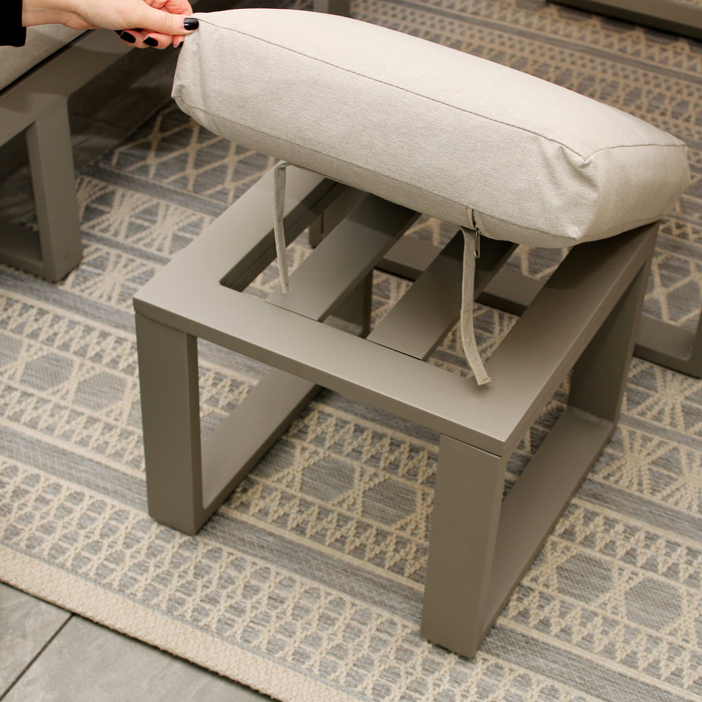 Porto Neutral Light Grey Aluminium Frame Sofa Dining Modular Garden Set