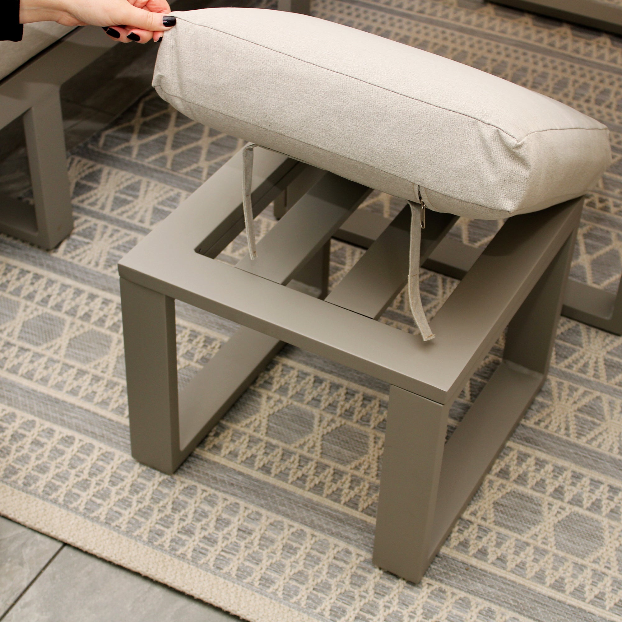 Porto Neutral Light Grey Aluminium Frame Sofa Dining Modular Garden Set