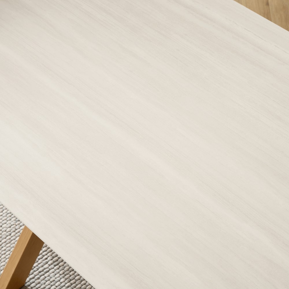 Athens White Ceramic Dining Set With 6 Kiah Chairs