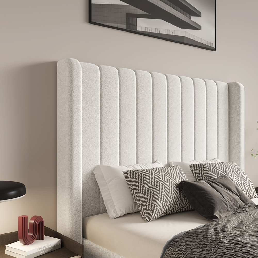 Maddison White Boucle Ottoman Storage Bed