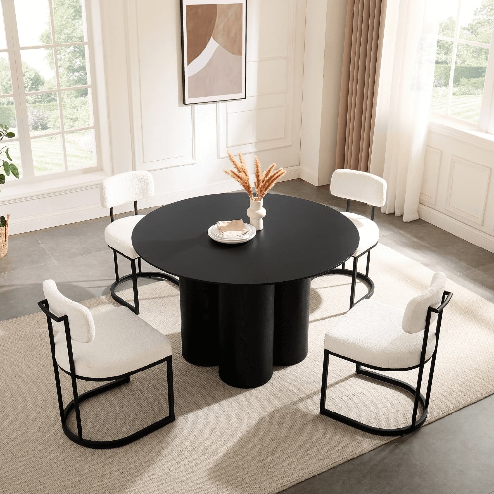 round wooden dining table
