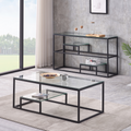 Enzo Clear Glass Coffee Table With Matte Black Frame