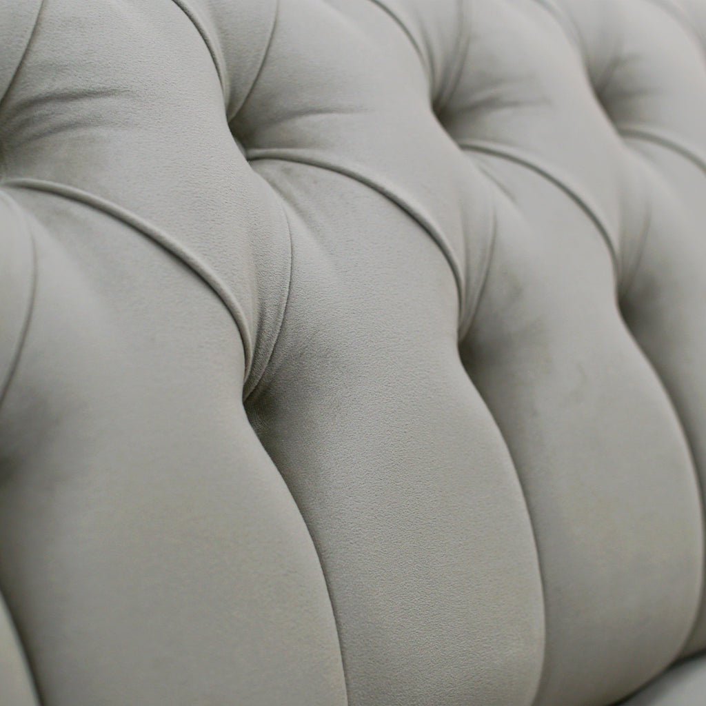 Eliza Light Grey Velvet 2 Seater Sofa With Silver Trim