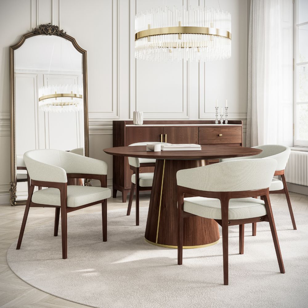 Torello Walnut Wood Dining Table