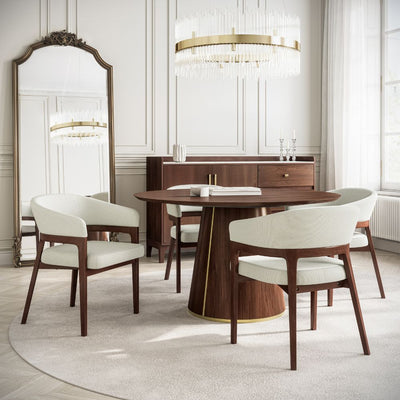 Torello Walnut Wood Dining Table