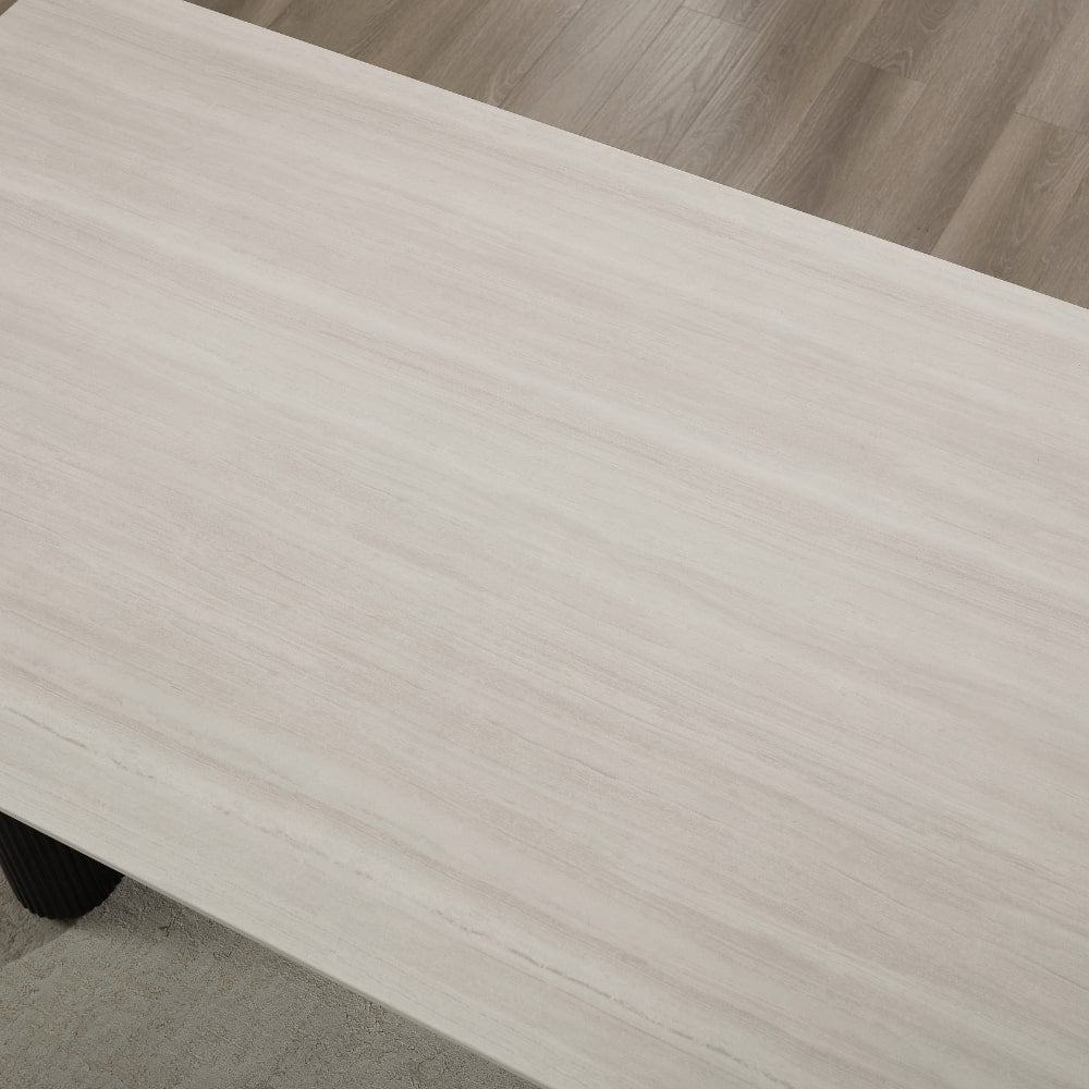 Siena White Ceramic Dining Set With 4 Maria Chairs