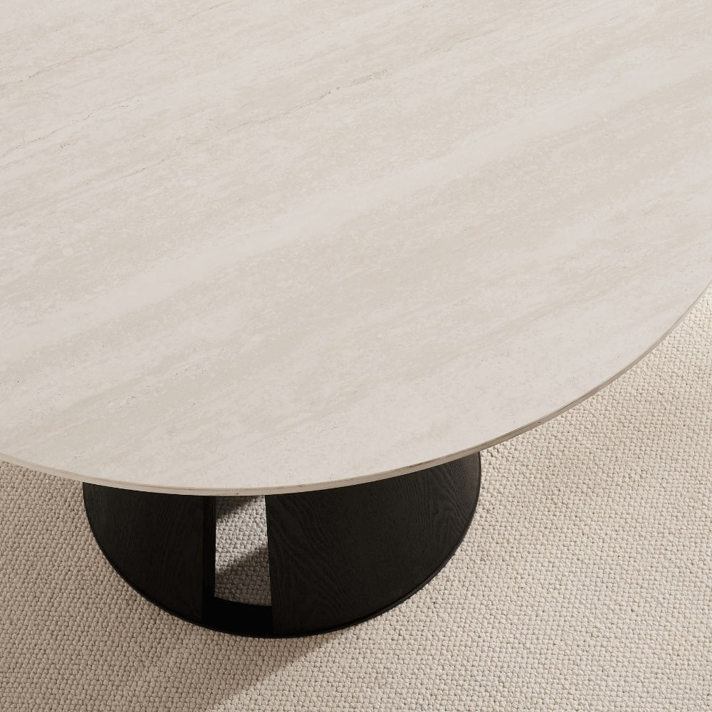 Maya Round Light Cream Ceramic Dining Set With 4 Mia Cream Chairs