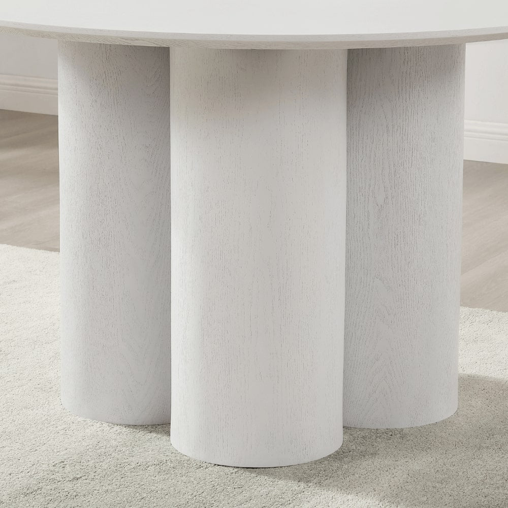 Marco White Round Wooden Dining Set With 4 Rhea Gold Chairs