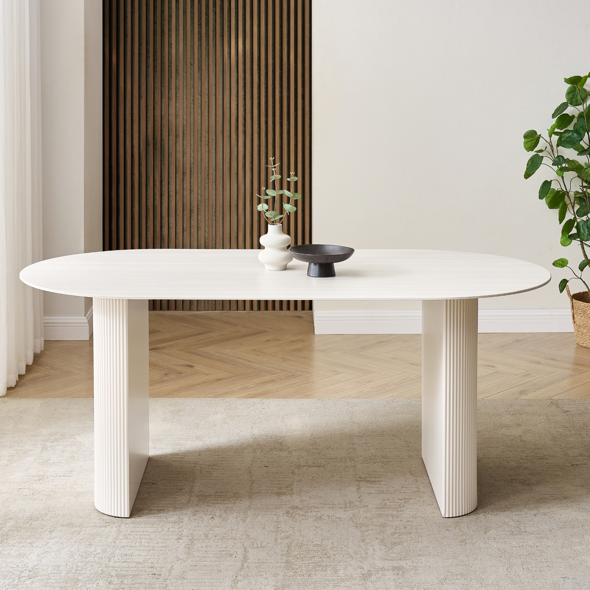 Sofia White Ceramic Dining Set With 6 Mia Black Chairs