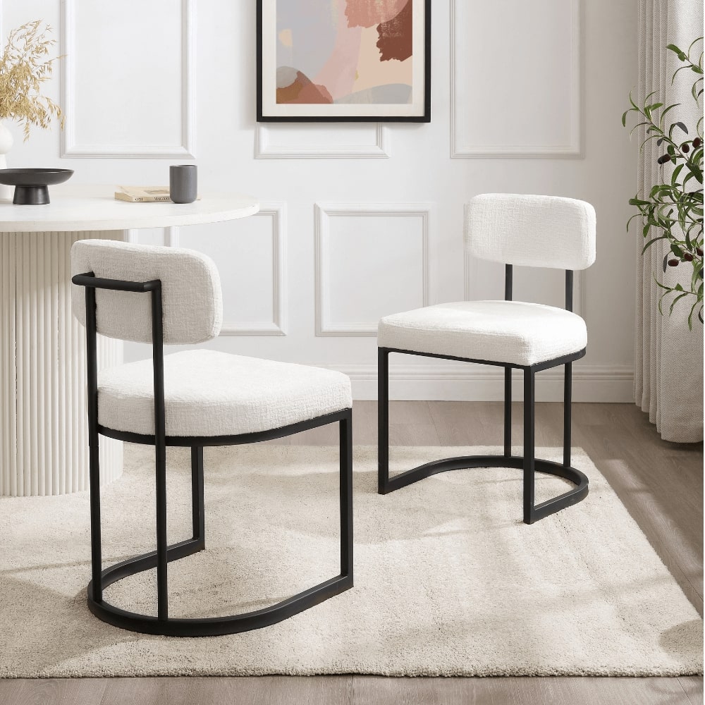white chairs for dining table