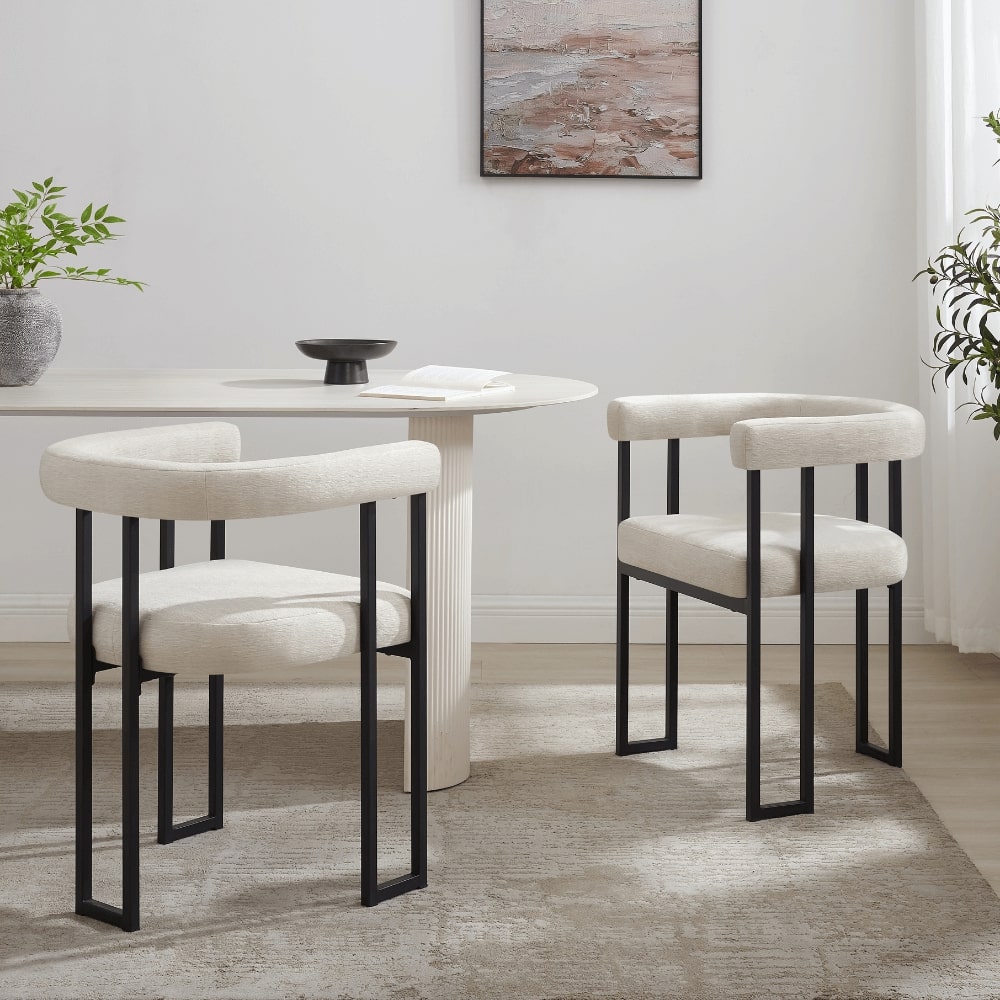 Siena White Ceramic Dining Set With 4 Celine Chairs