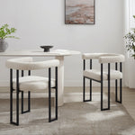 Celine Curved Cream Chenille Dining Chair With Black Frame