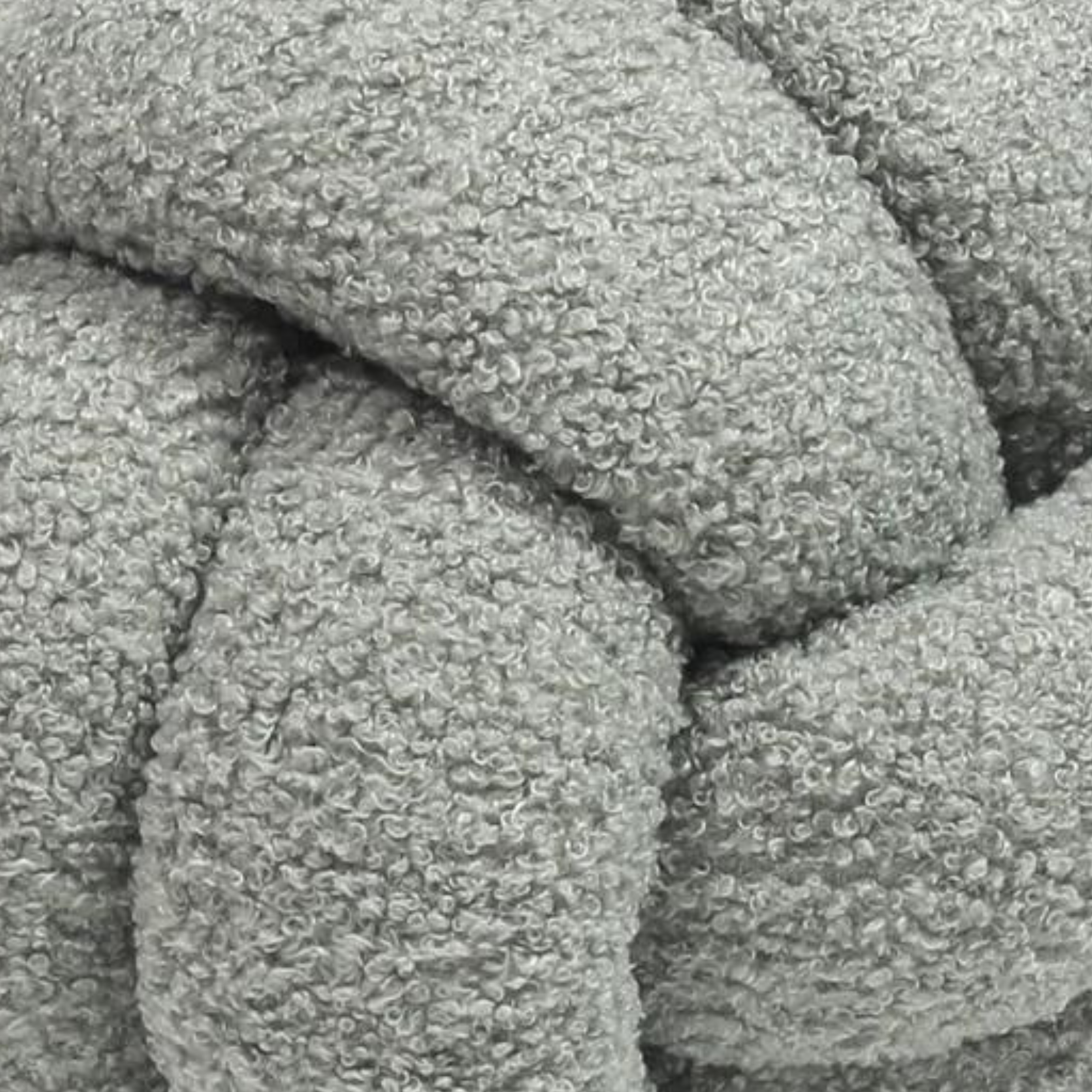 Boucle Knot Fleece Cushion in Silver