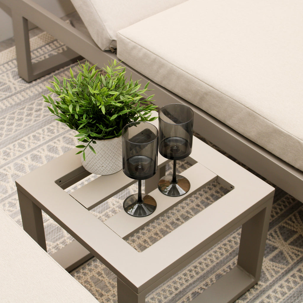 Porto Neutral Light Grey Aluminium Frame Sofa Dining Modular Garden Set